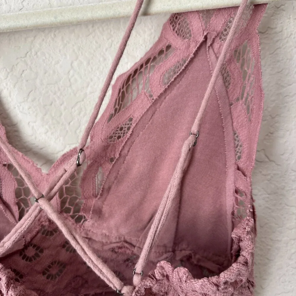 Free People FP One Adella Boho Crochet Lace Floral Bralette Bra